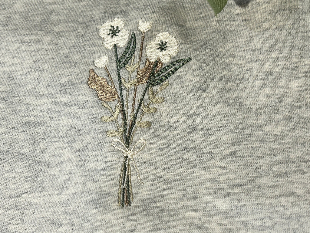 Earth Colours - Flower embroidered t-shirts