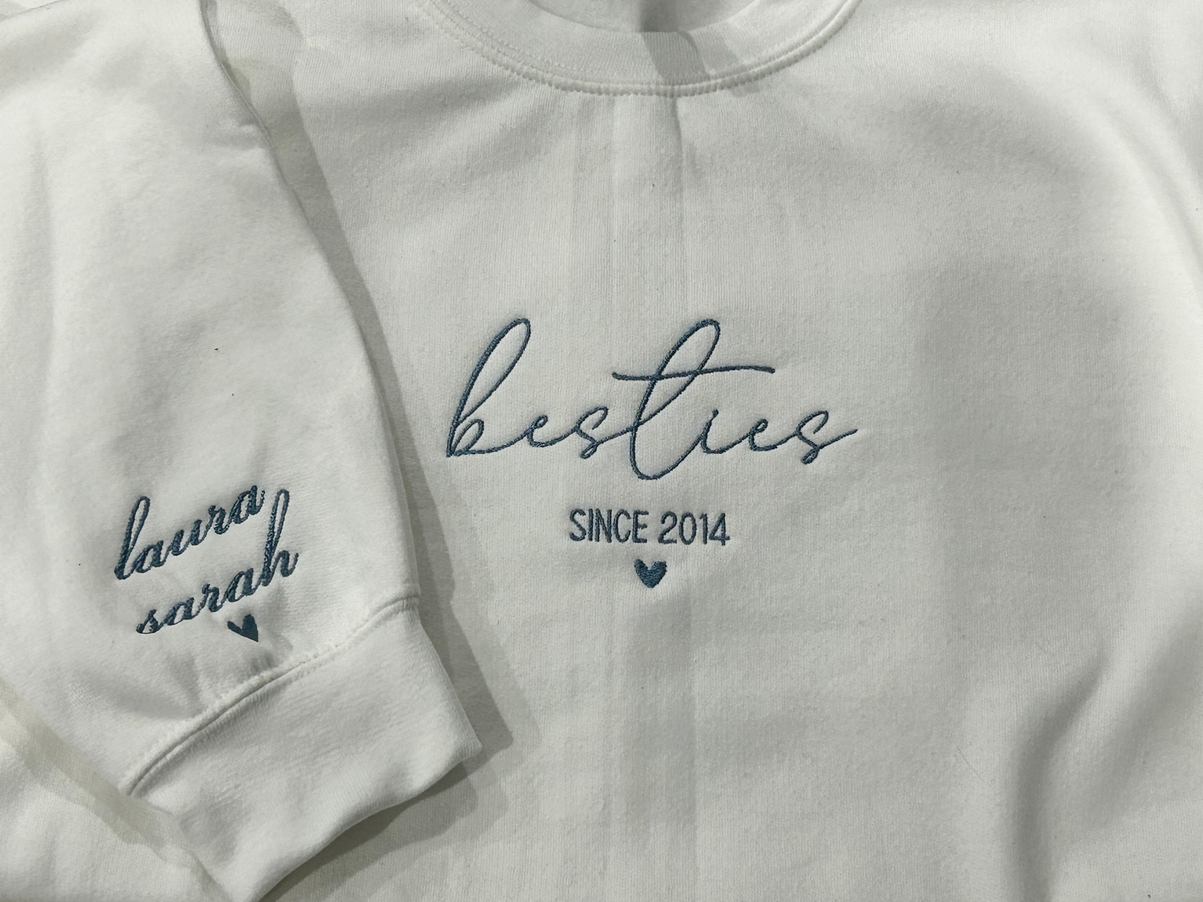 Custom embroidered crewneck sweatshirt - Besties