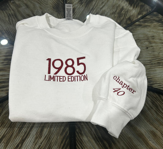 Embroidered Crewneck sweatshirt - Birth Year - limited edition (Copy)