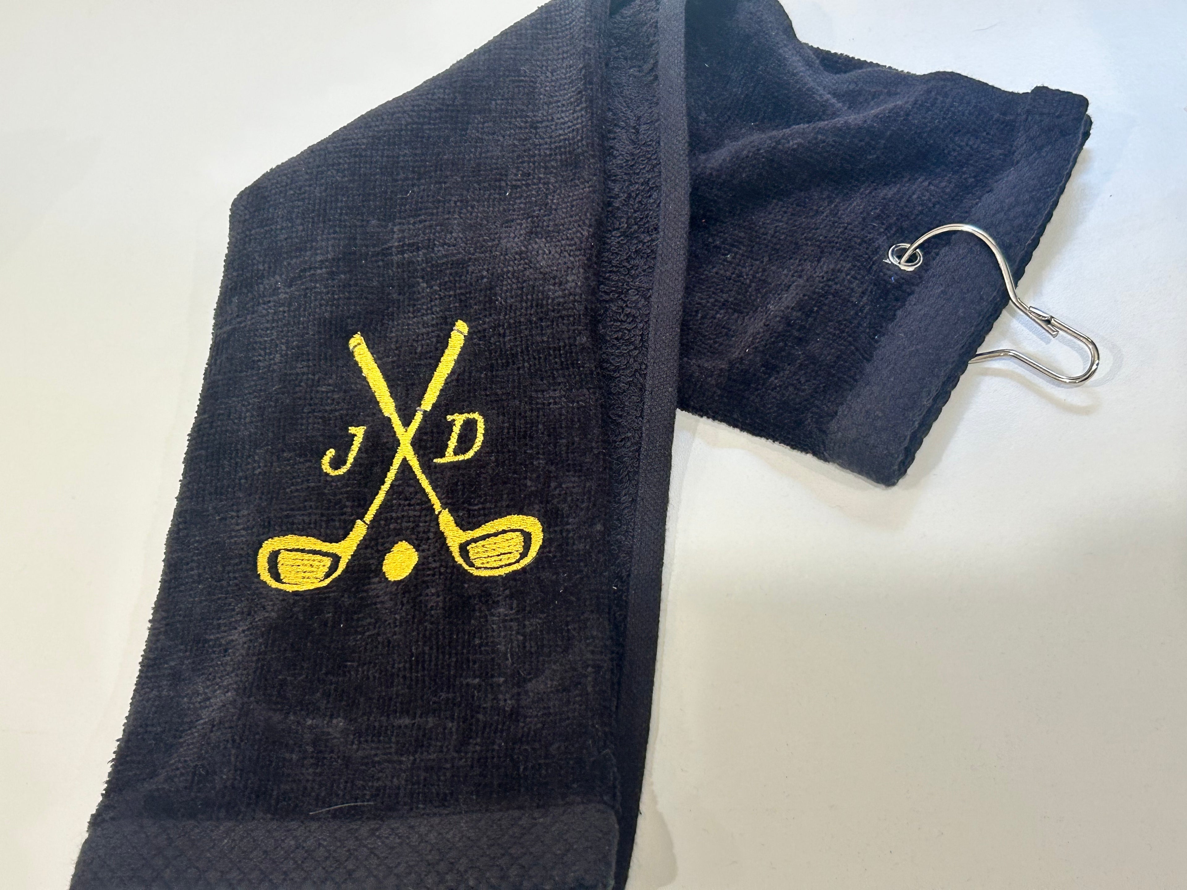 Personalized Terry Golf Towel - embroidered golf towel -  tri-folded golf towel - Father's Day  -Christmas Gift - Mother's day (initials)