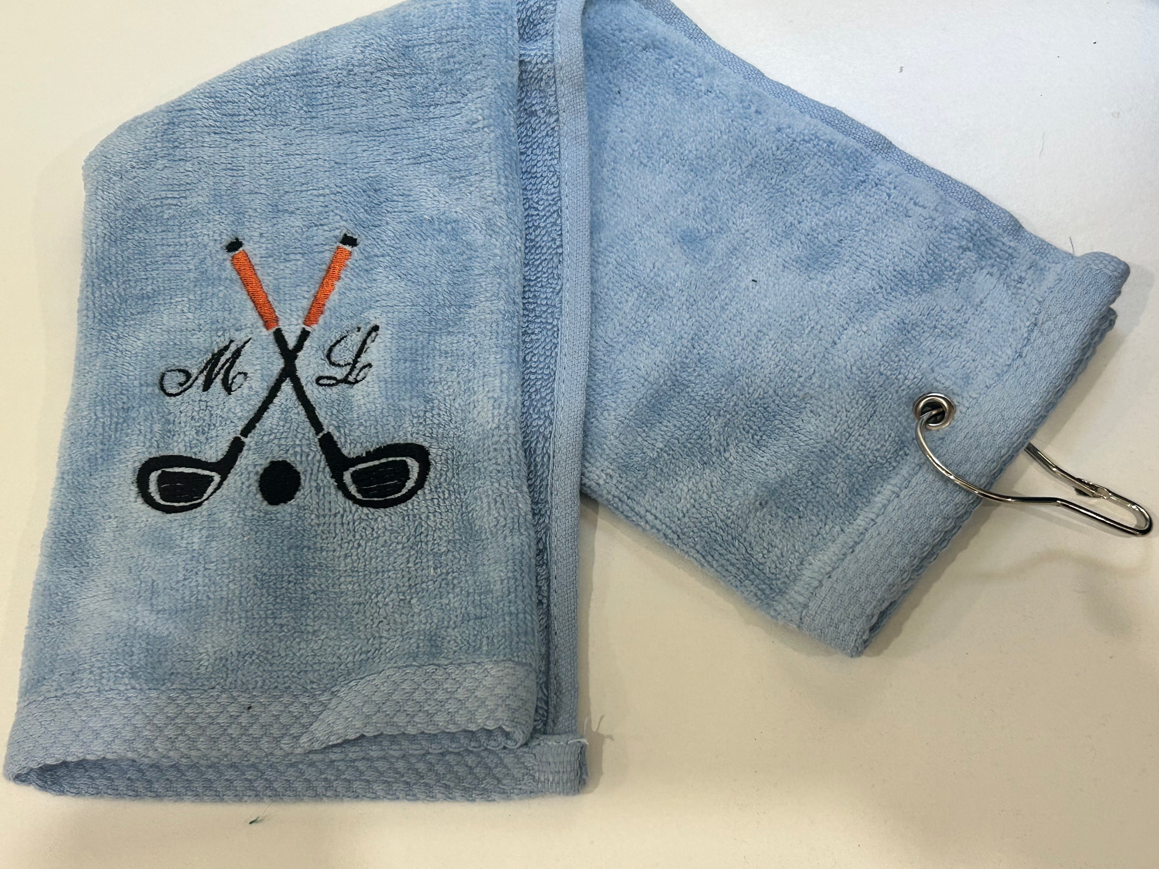 Personalized Terry Golf Towel - embroidered golf towel -  tri-folded golf towel - Father's Day  -Christmas Gift - Mother's day (initials)
