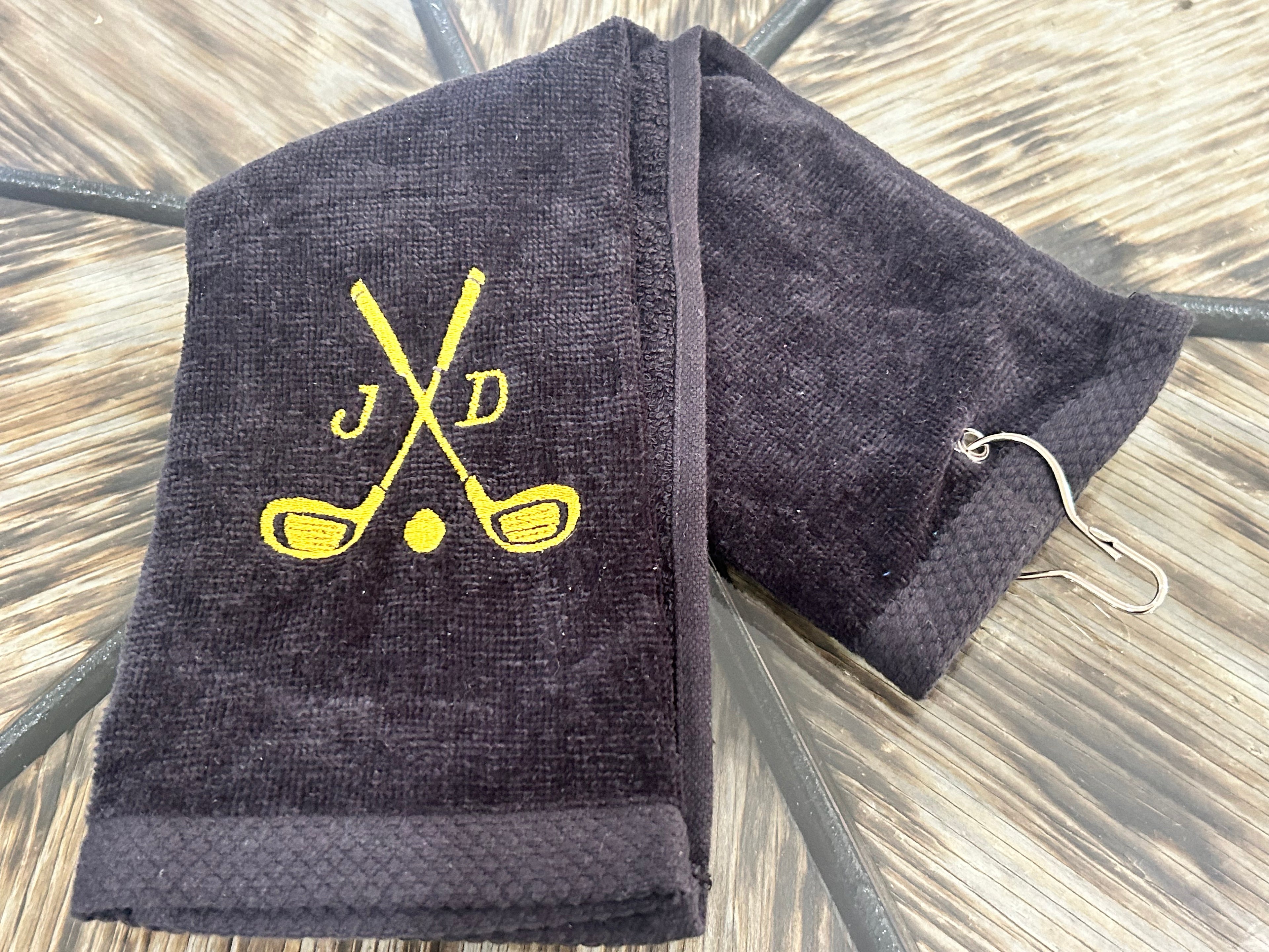 Personalized Terry Golf Towel - embroidered golf towel -  tri-folded golf towel - Father's Day  -Christmas Gift - Mother's day (initials)