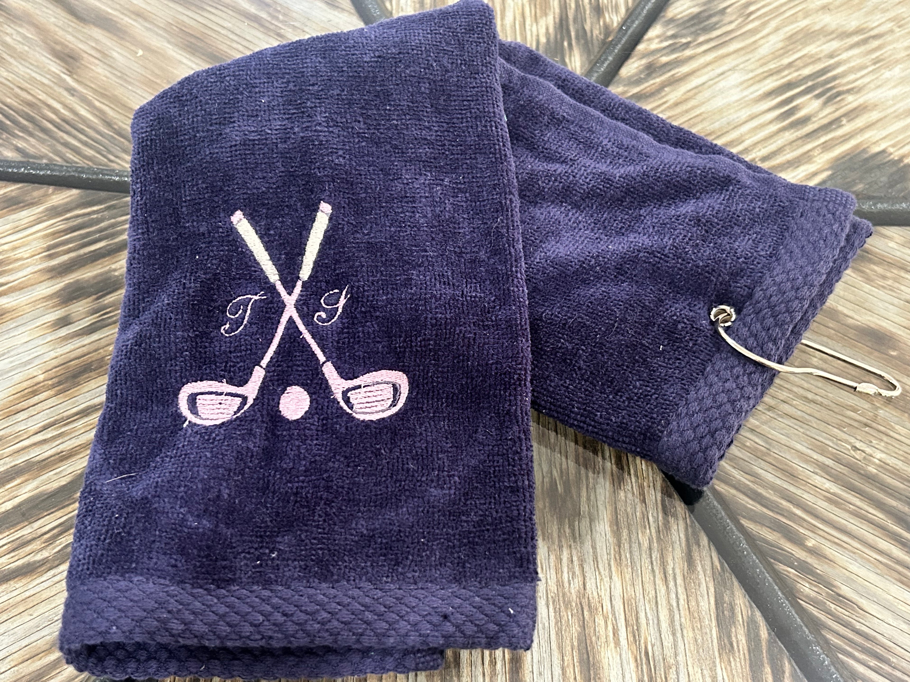 Personalized Terry Golf Towel - embroidered golf towel -  tri-folded golf towel - Father's Day  -Christmas Gift - Mother's day (initials)