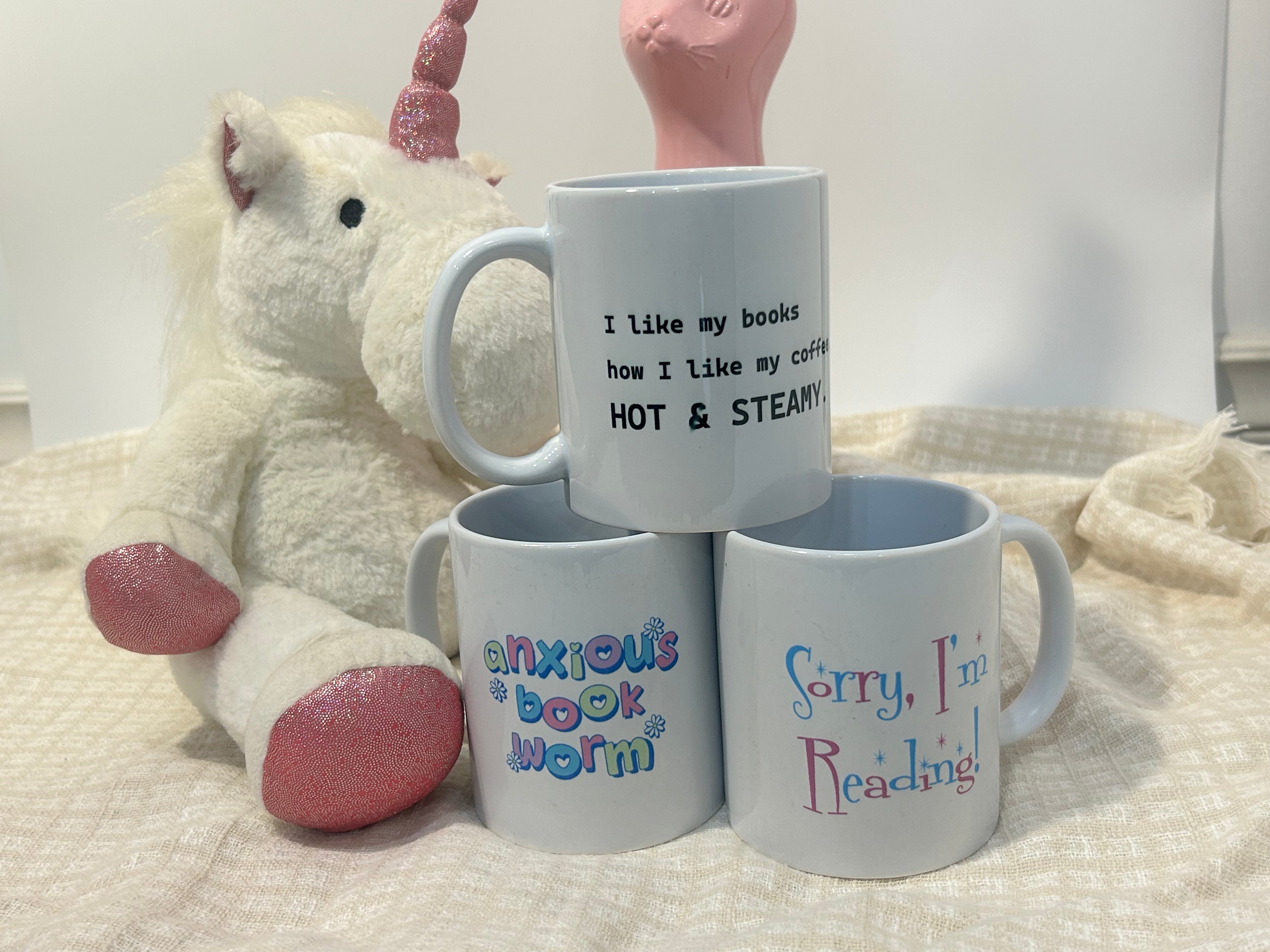I like my books how I like my reading, Hot & Steamy - Custom Ceramic Mug - Coffee Mug