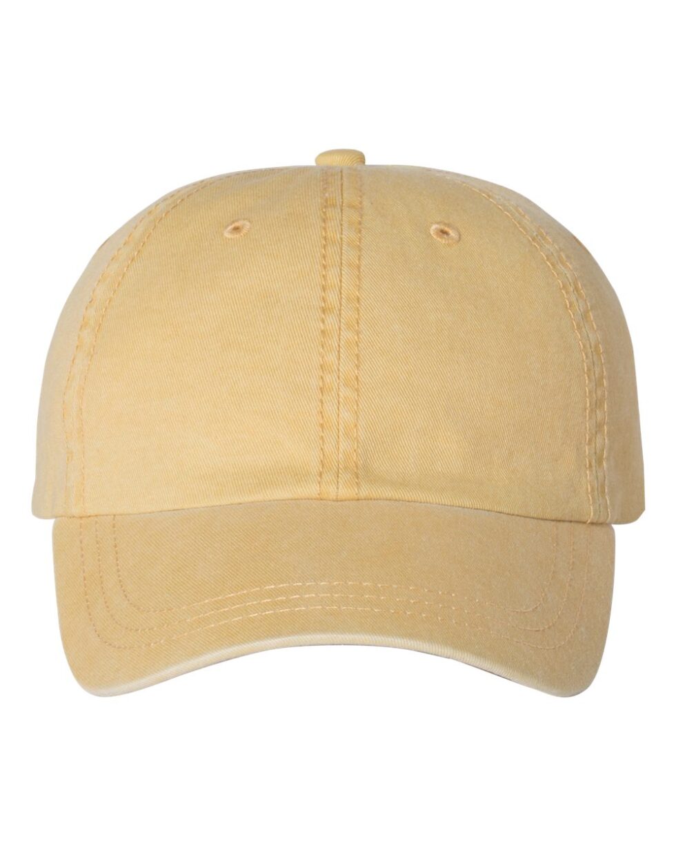 Text Embroidered Dad Cap -  Pigment-Dyed Cap