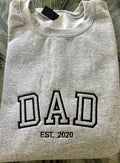 Custom embroidered crewneck sweatshirt - personalized sweatshirt  - embroidered DAD  sweatshirt