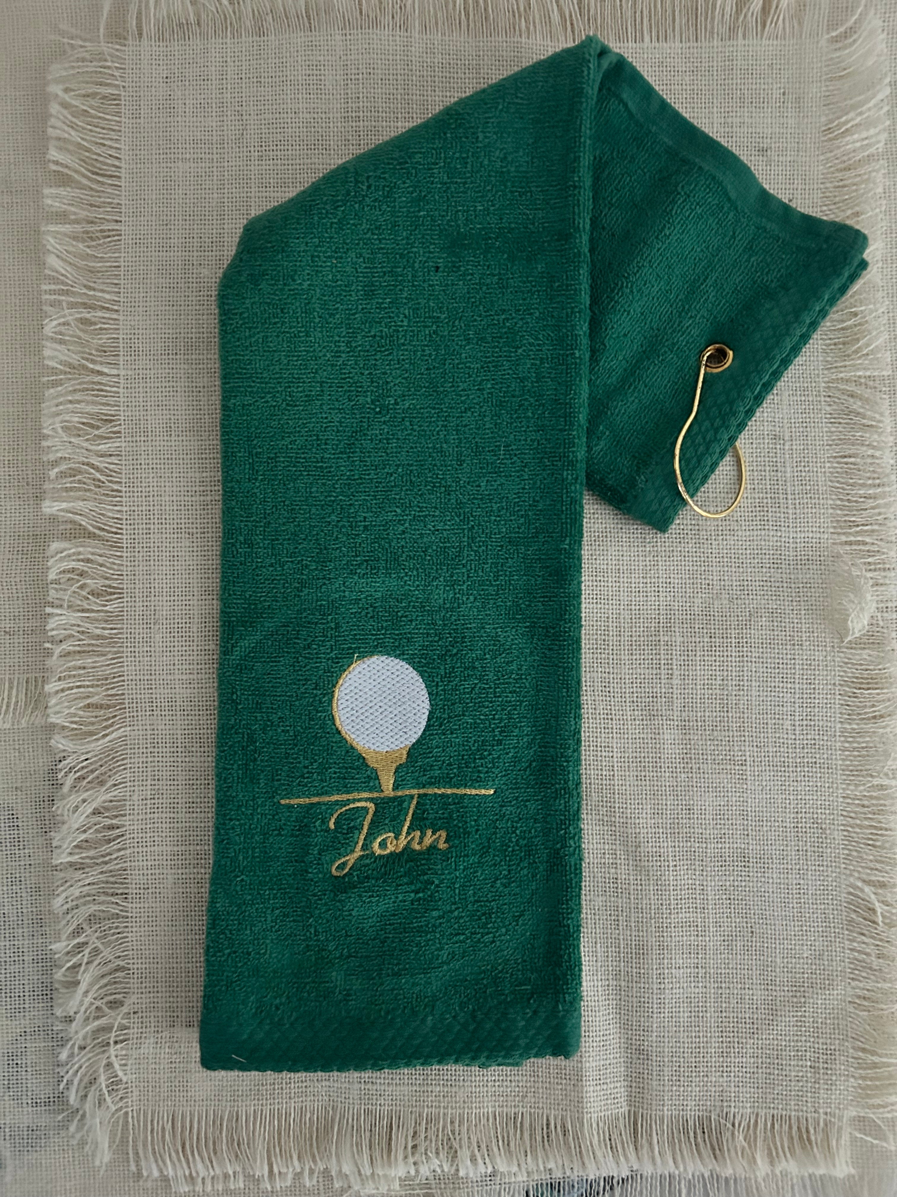 Personalized Terry Golf Towel - embroidered golf towel -  tri-folded golf towel - Father's Day  -Christmas Gift - Mother's day