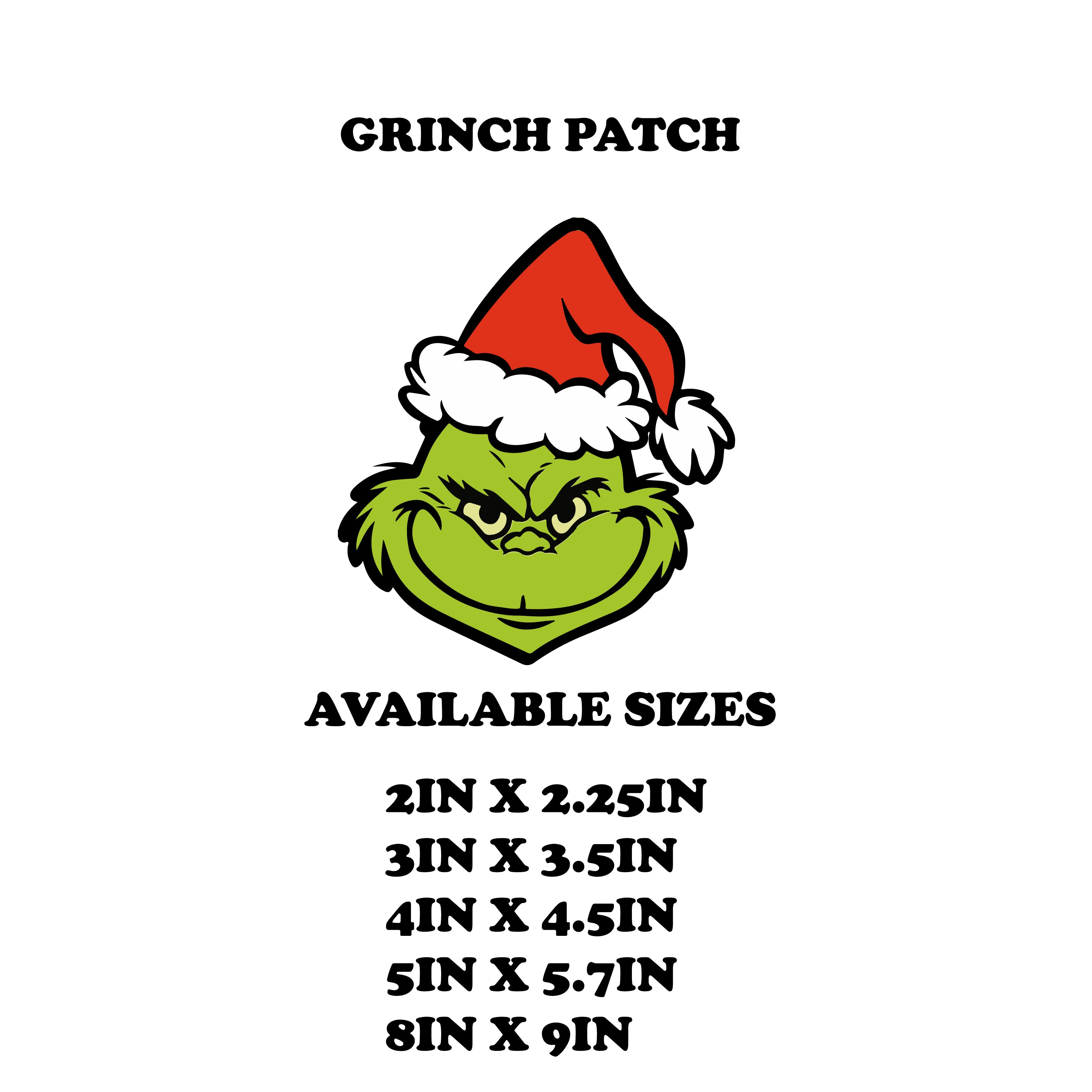 Grinch patches - 5 sizes available - Embroidered