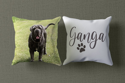 Personalized pet photo + text/name pillow case - custom pillow - pillow case with photo, sublimated pillow case, printed cushion