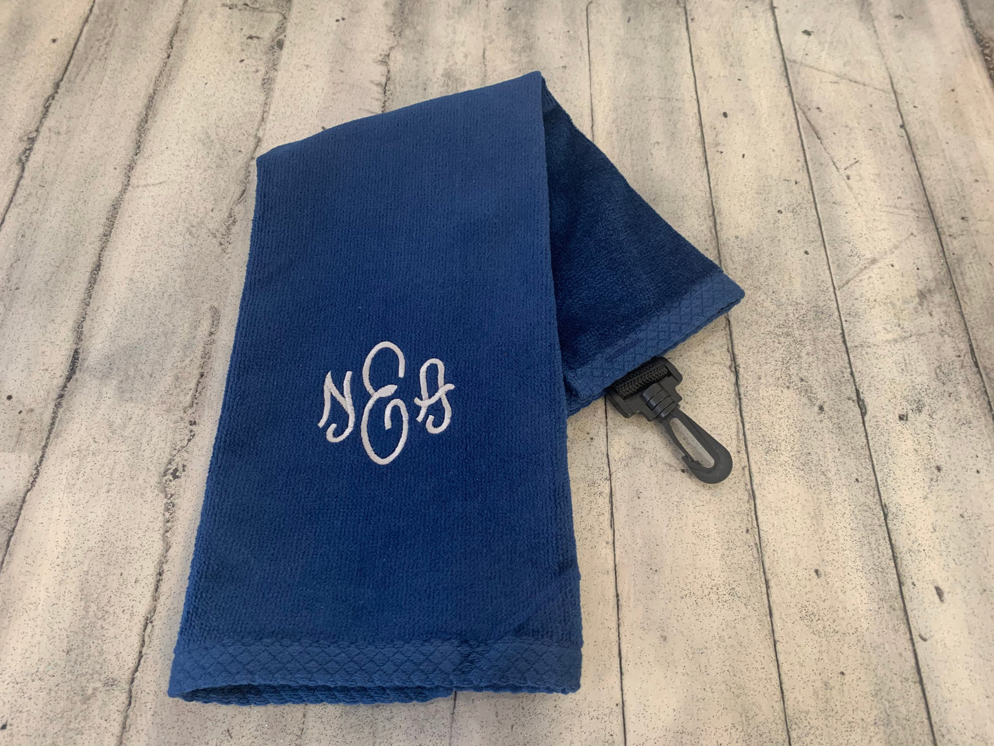 Monogrammed Velour Golf Towel - embroidered golf towel -  tri-folded golf towel -  Embroidery Towel with monogram - personalized golf towel