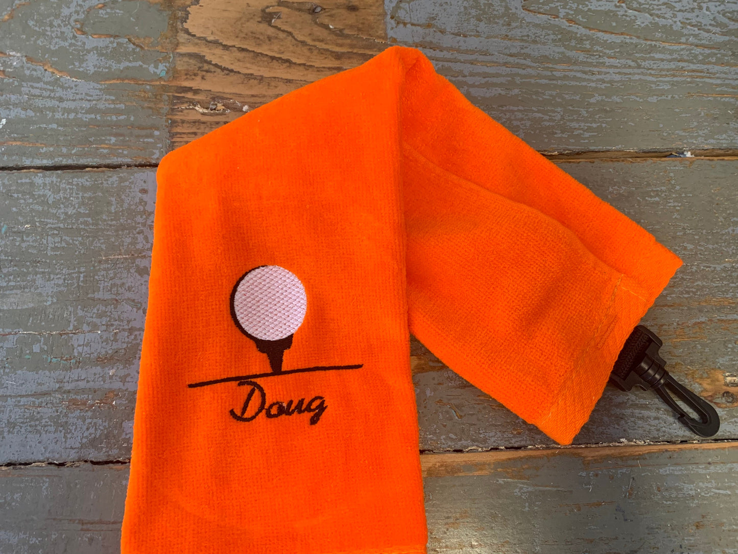 Personalized - Plush Velour Terry 100% Cotton Golf Towel - embroidered golf towel -  tri-folded golf towel - Christmas gifts