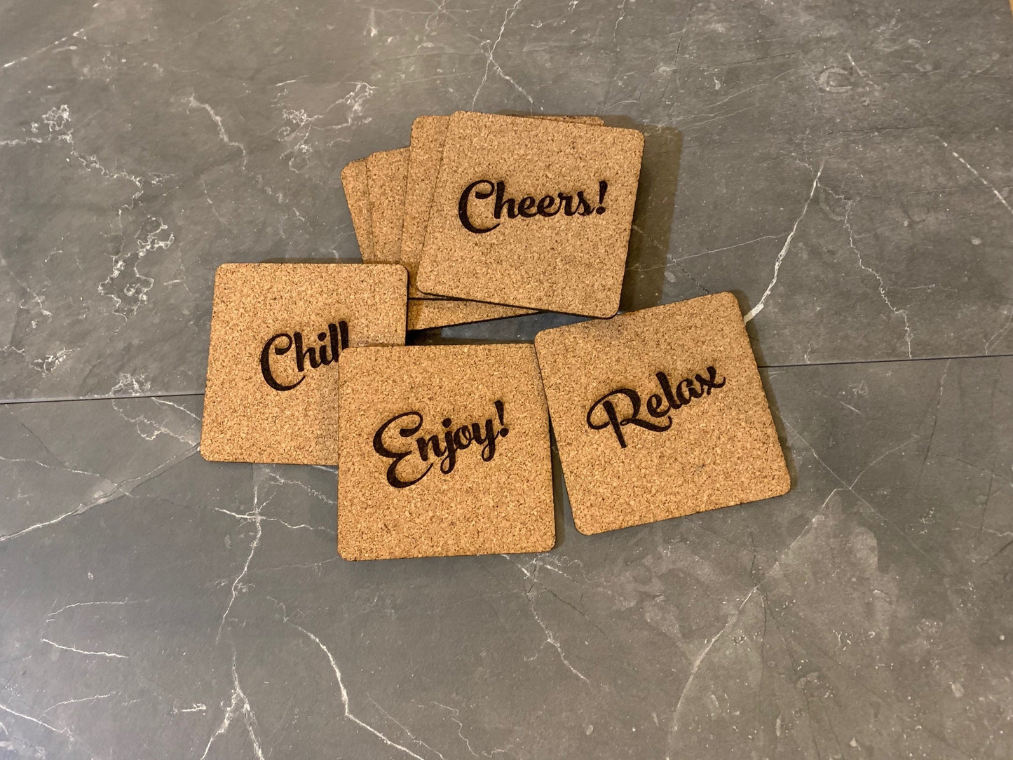 Custom Cork coasters - 4in coasters - Wedding Coasters - Logo Coasters - Party Coasters