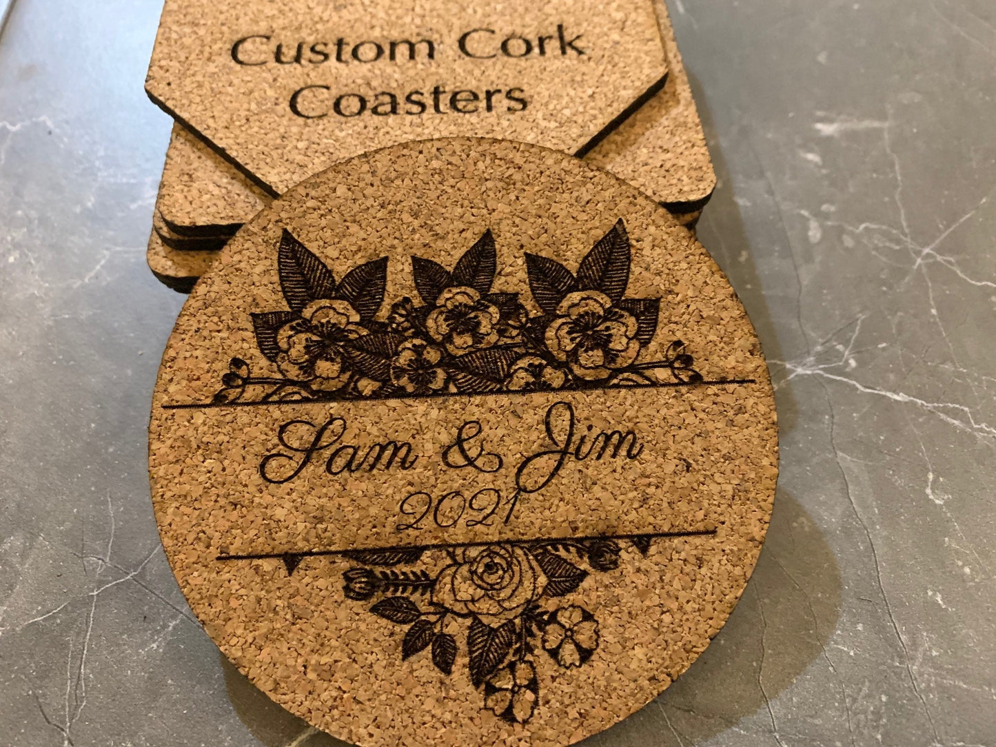 Custom Cork coasters - 4in coasters - Wedding Coasters - Logo Coasters - Party Coasters