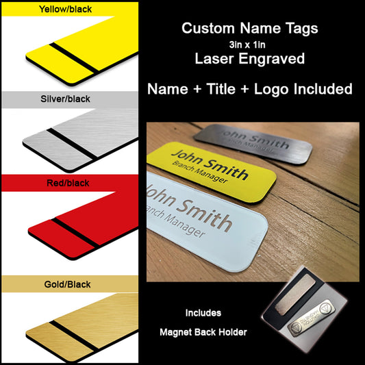 Custom wooden Name / Logo / Title Badge - Name Tag - Business name tag / badge - custom pin