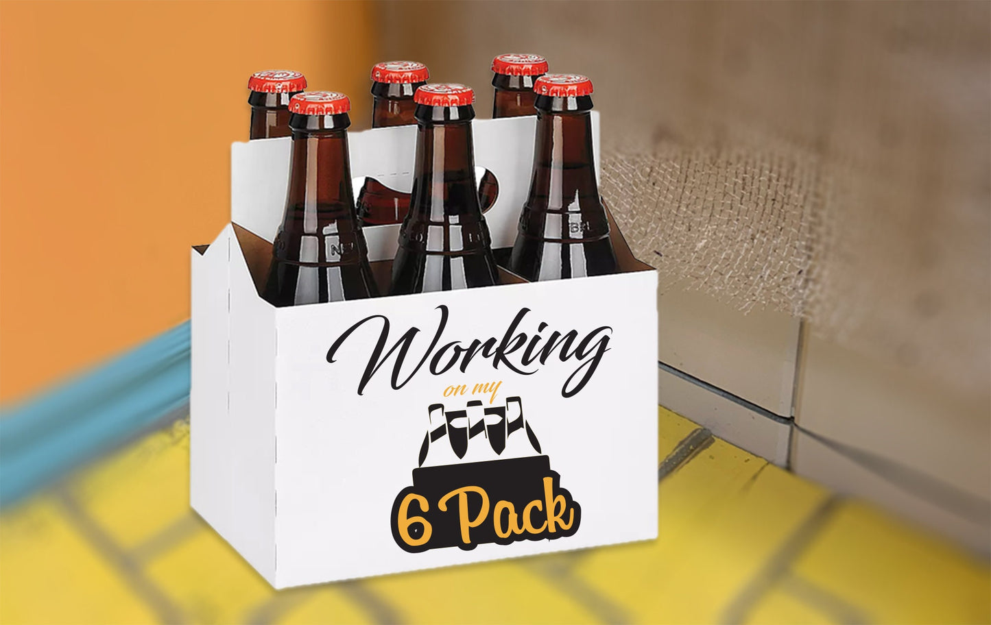 Beer Carrier - Personalized Beer Carrier + 6 coasters - Birthday - Anniversary - Fathers Day - Valentine's day Set - Cardboard beer carrier