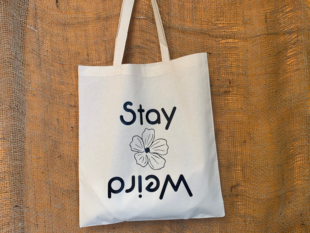 Stay Weird Tote bag, Personalized shopping bag