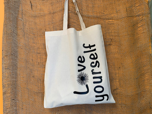 Love Yourself Tote bag, Personalized shopping bag