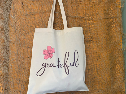 Grateful Tote bag, Personalized shopping bag