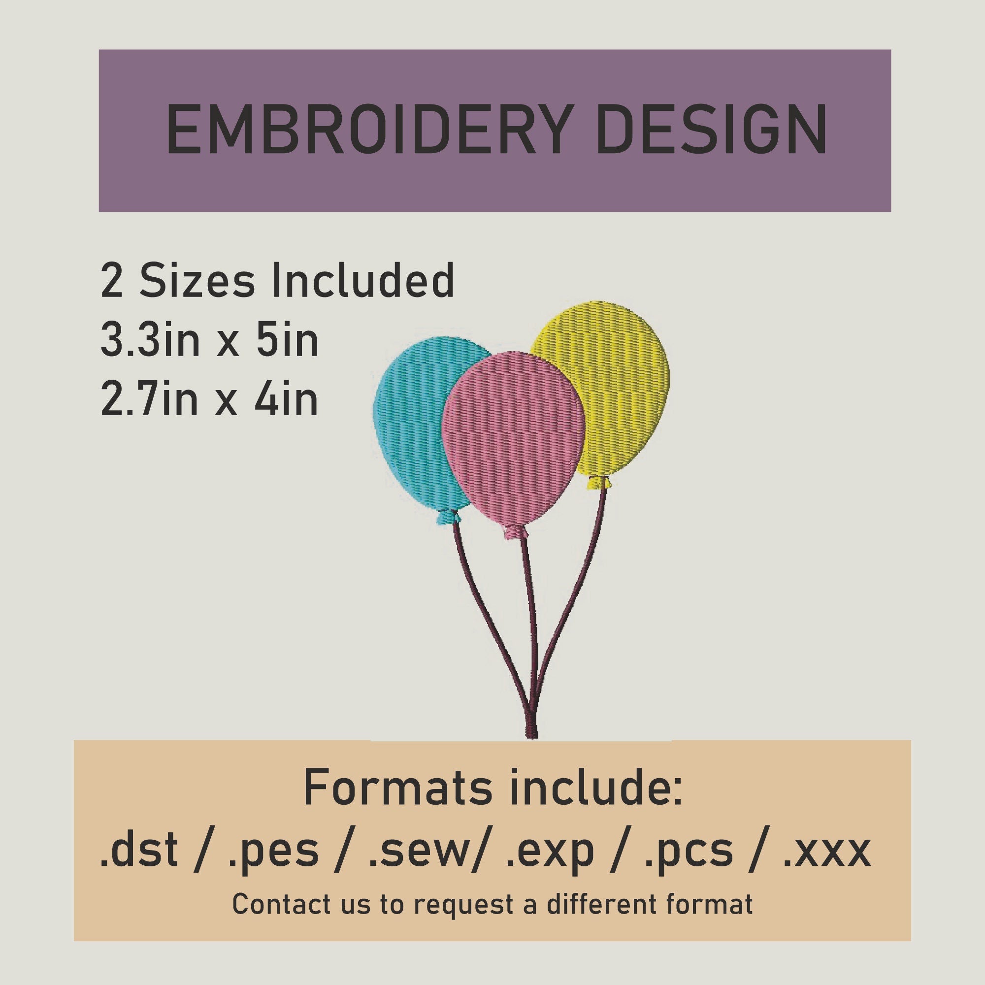 Balloons Embroidery Design. Machine Embroidery Design. Balloons Patter ...