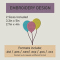 Balloons Embroidery Design. Machine Embroidery Design. Balloons Pattern. Instant Download