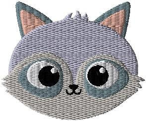 kawaii cute fox Embroidery Design. Machine Embroidery Design. cute fox face Pattern. Instant Download