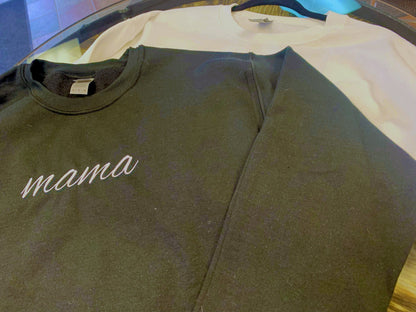 mama crewneck shirt mama shirt mama sweatshirt embroidered mama sweatshirt.