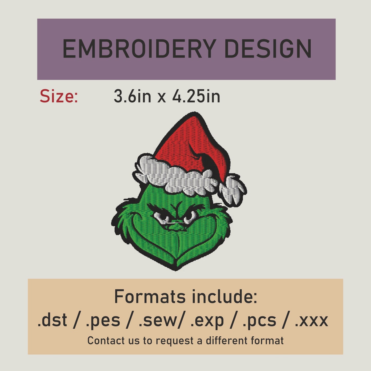 grinch embroidery Design. Machine Embroidery Design. grinch Pattern. I ...