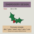Christmas cherry Embroidery Design. Machine Embroidery Design. xmas cherry Pattern. Instant Download