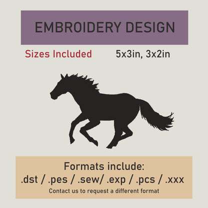 horse embroidery Design. Machine Embroidery Design. horse Pattern. Instant Download