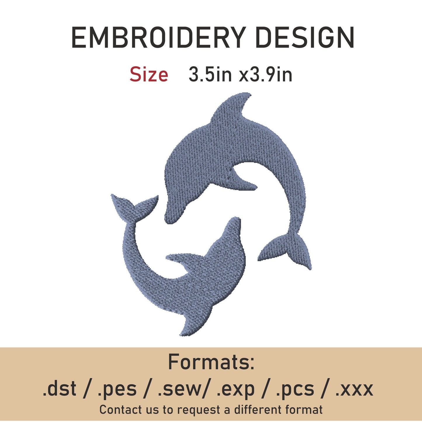 2 dolphins embroidery Design. Machine Embroidery Design.dolphins Pattern. Instant Download