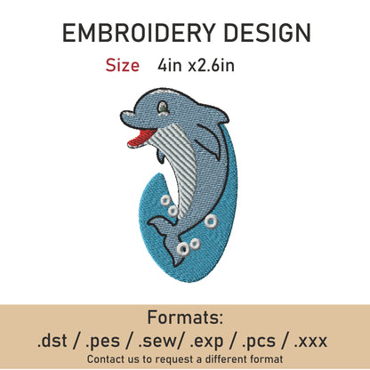 dolphin embroidery Design. Machine Embroidery Design.dolphins Pattern. Instant Download