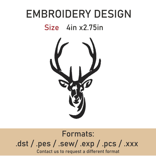 deer embroidery Design. Machine Embroidery Design. deer Pattern. Instant Download