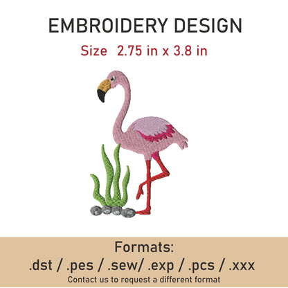 flamingo embroidery Design. Machine Embroidery Design. flamingo Pattern. Instant Download