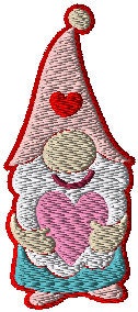 3 gnomes - valentine's day  embroidery Design. Machine Embroidery Design. gnome Pattern. Instant Download