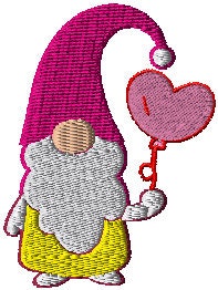 3 gnomes - valentine's day  embroidery Design. Machine Embroidery Design. gnome Pattern. Instant Download