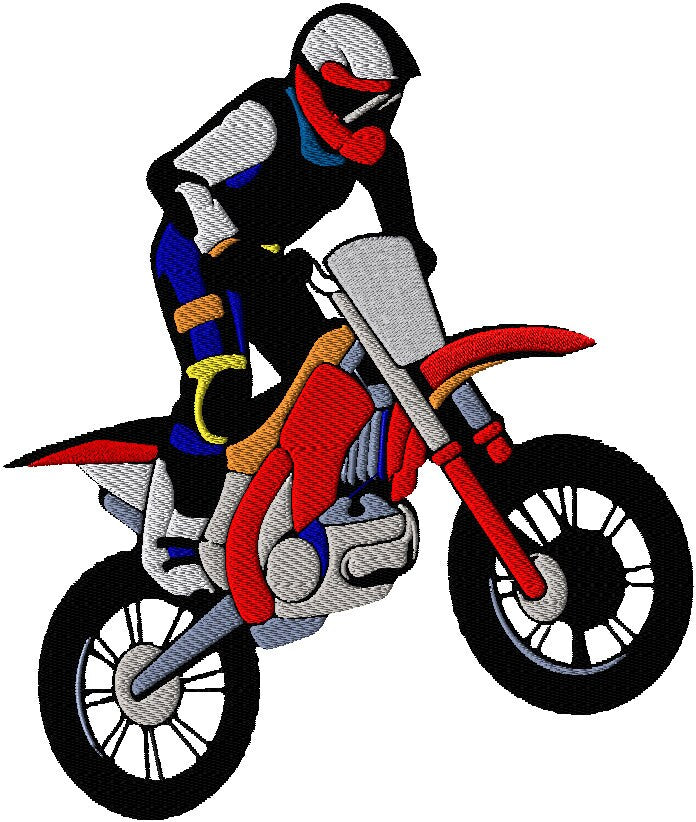 motocross embroidery Design. Machine Embroidery Design. bikePattern. Instant Download
