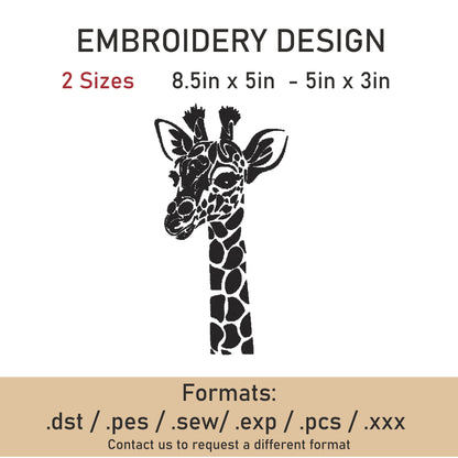 giraffe embroidery Design. Machine Embroidery Design. giraffe Pattern. Instant Download