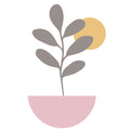 Boho - plant - pot - flower pot sun design - Digital file  - pdf, svg, jpg, png