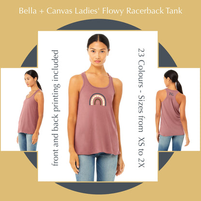 Bella + Canvas Flowy Racerback Tank Top - Custom ladies tanks - logo tank top - Tank top with custom graphics