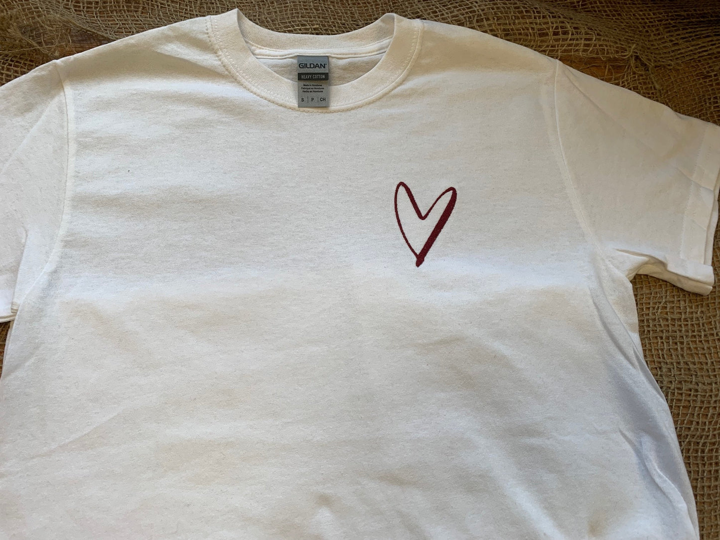 Minimalist embroidered t-shirt - Boho heart tshirt embroidered - Embroidered Tee - Gift tee - Boho T-shirt - Mother's day t-shirt