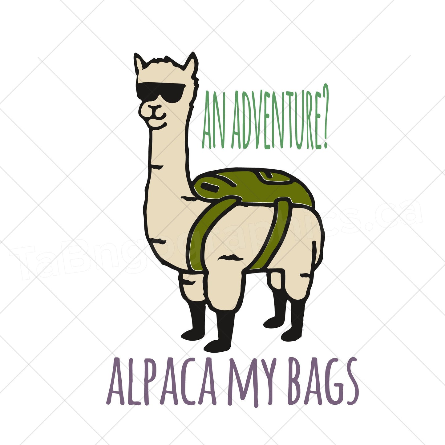 an adventure? alpaca my bags. - Digital file - download  - pdf, svg, jpg, png, girl