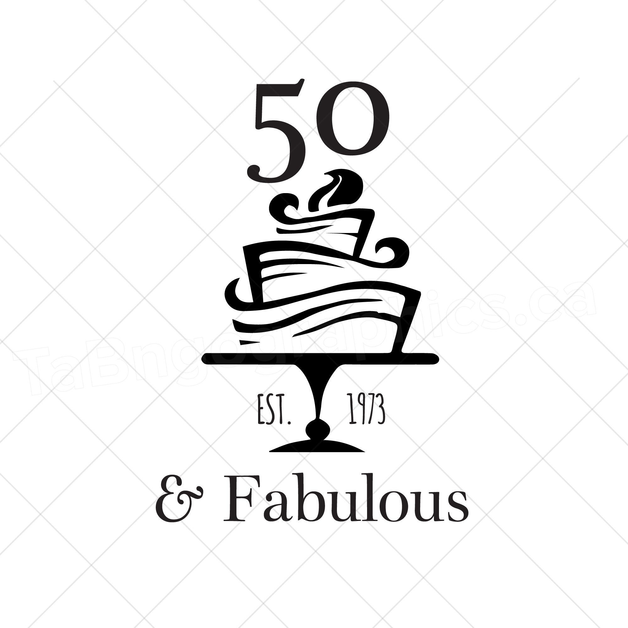 50 and fabulous design - Digital file - download  - pdf, svg, jpg, png, girl