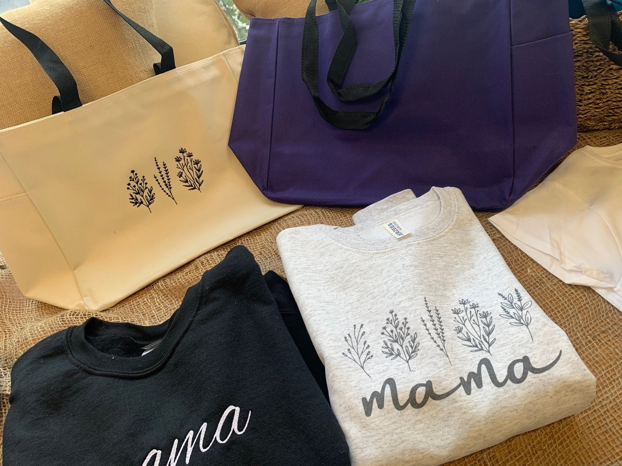 Crew neck sweatshirt  + Tote Bag - Mothers day gift set - Mothers Day bag, ---