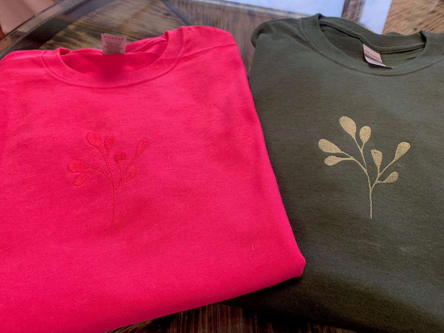 Minimalist embroidered t-shirt - Boho floral tshirt embroidered - Embroidered Tee - Gift tee - Boho T-shirt - Mother's day t-shirt