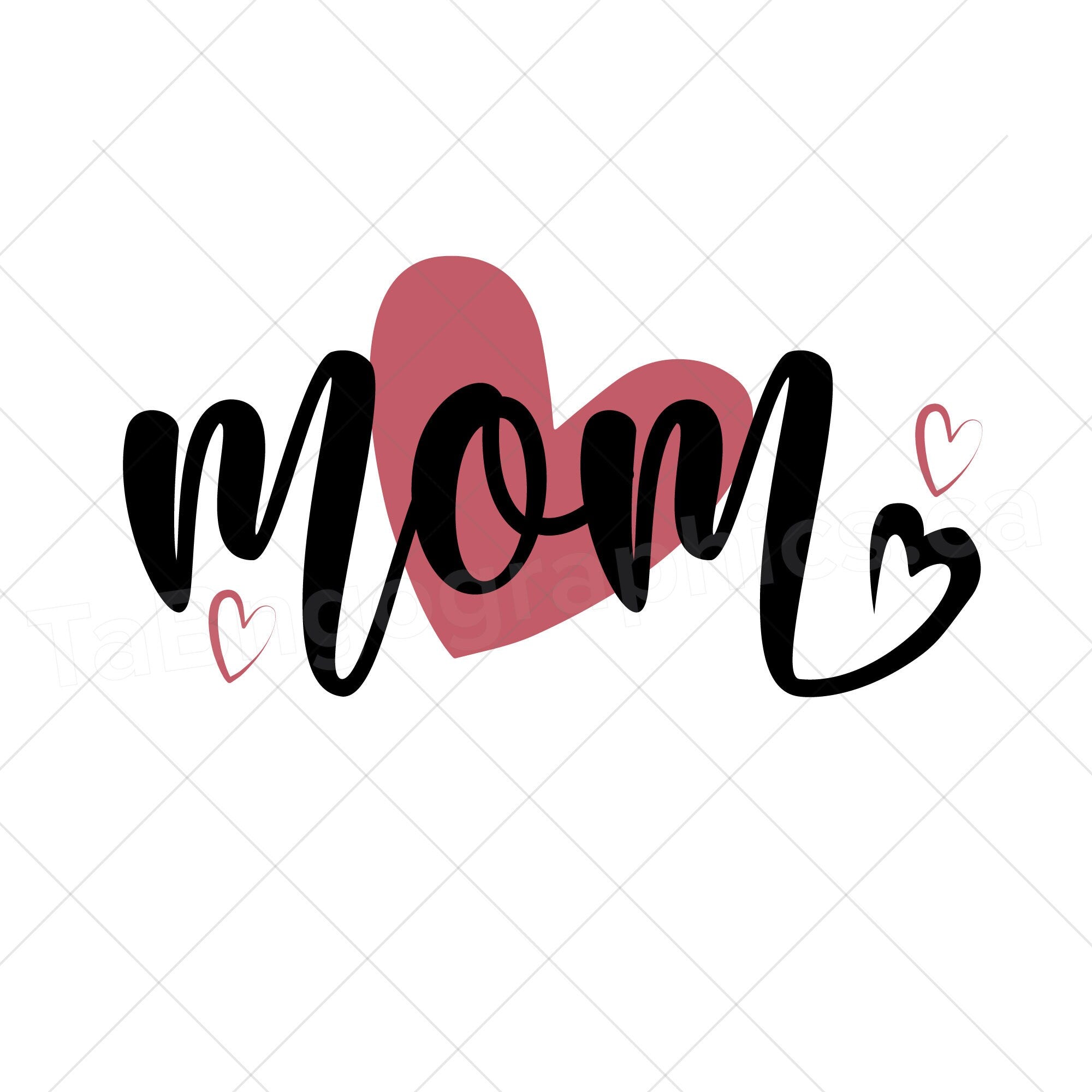 Mom Heart design - Digital file - digital download  - pdf, svg, jpg, png - Mother's Day