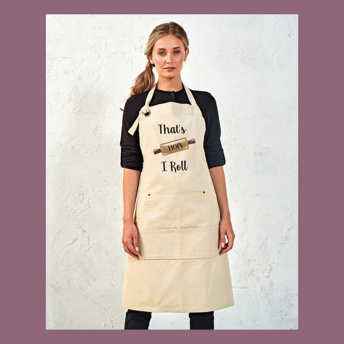 Custom Unisex "Calibre" Heavy Cotton Canvas Pocket Apron - full colour printed - Add name - Add design to apron