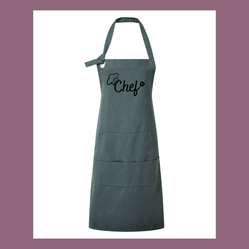 Custom Unisex "Calibre" Heavy Cotton Canvas Pocket Apron - full colour printed - Add name - Add design to apron