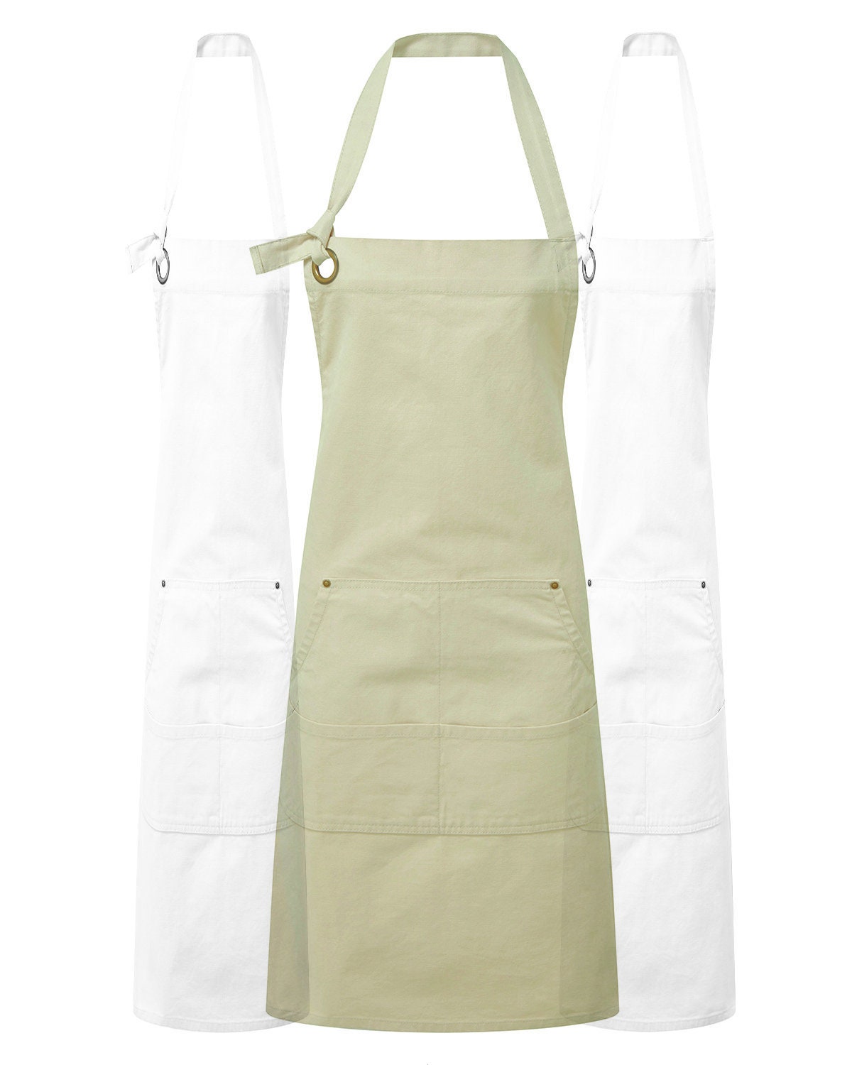 Custom Unisex "Calibre" Heavy Cotton Canvas Pocket Apron  - Add name - embroidered - premium apron with name - custom name embroidered apron