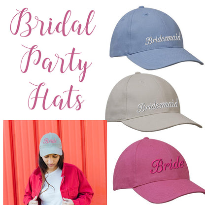 Bridal Party Hats - wedding hats - bridesmaids hats - bachelorette party hat - bride hat - group hat - destination wedding hat