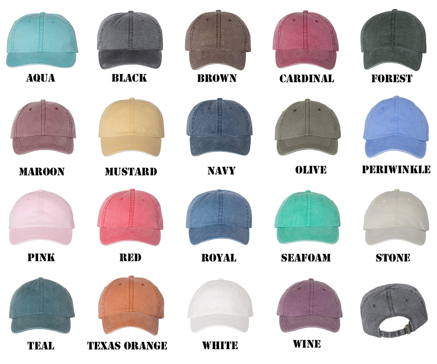 Text Embroidered Dad Cap -  Pigment-Dyed Cap